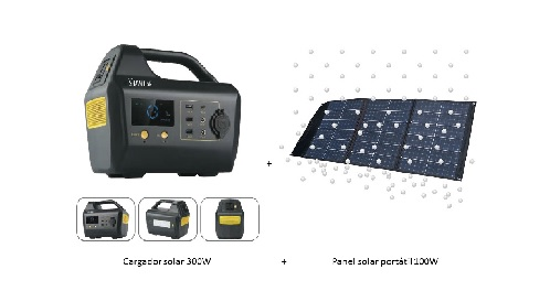 GENERADOR PORTATIL GE300+PANEL SOLAR100W